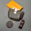 Diseñadores Conjunto de tres piezas Bolso de hombro M44823 Bolsos para mujer Bolso cruzado Bolsos de mensajero Bolsos Flores Diseñadores Bolso de cuero Flor marrón