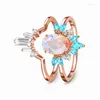 Cluster Anneaux AsinLove De Luxe Or Rose Brillant Zircon Couronne Gemme Pour Les Femmes Réel 925 Bague En Argent Sterling De Mariage Fine Jewelry 2022