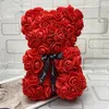 Flores decorativas HMT Drop 25cm/40cm Teddy Rose Bear Flor Artificial da decoração de Natal para casa Valentines Mulheres presentes