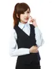 Damesvesten Zwart Vest Pak Women Elegant Ol Waistcoat V-Neck Career Ladies Tops Office Formeel werk Draag Outerwear Autumn Mujer