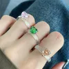 S925 Sterling Silver Heart Rings For Woman 8 × 8 مم أبيض أبيض 8A مكعب الزركونيا الحب خاتم الماس أنيقة مجوهرات فاخرة عيد الحب يوم هدية الحجم 6-9