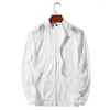 Men's Jackets Simple Summer Jacket Breathable Sunscreen Zipper Closure Solid Color Super Thin Hollow Men Coat