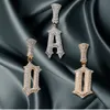 TopBling Rétro A-Z Personnalisé Lettres Gothiques Pendentif Colliers 18K Véritable Plaqué Or Hip Hop Bijoux