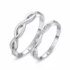 Обручальные кольца модная волна пара кольцевой набор корейских серебряных серебряных для женщин ювелирные ювелирные изделия личность.