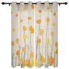 Gardin gul tusensköna blomma och bi fönster gardiner för vardagsrum kök valanser mode sovrum