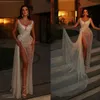 V Dexy Sexy Mermaid Wedding Dress Frarkling recided recied arevian arvice thight bridal bridal dons Robe de Soiree