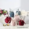 Cadeau cadeau 10pcs oreilles vierges sacs d'emballage cadeaux de pâques sac saint valentin chocolat bonbons velours pochettes décor de mariage