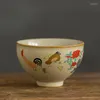 Tazze piattini in stile giapponese Jingdezhen Stoare Chicken Mug Tea Cup Retro Master Set Wine Bowl