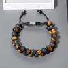 Strand Double Layer Natural Tiger Eye Stone For Unisex Ethnic Yoga Bracelets Handmade Woven Bracelet Healing Jewelry