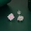 Stud Earrings S925 Silver Needle Moissanite Sunflower Ladies Charm Luxury Cute Flower Wedding Gift