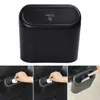 Car Garbage Bin Hanging Vehicle Rubbish Dust Case Storage Box Black Abs Square Pressing Type Trash Can Auto Interior Accessories