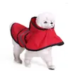 Vestuário para cães Pet Impermea Capa Capinho de chuva Roupa de macacão reflexivo Casaco de capuz ao ar livre para suprimentos pequenos