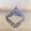 Bröllopsringar Fashion Design Women Finger-Rings V Shaped Stylish Bridal Party Ring With Brilliant Crystal CZ Trendy Jewelry