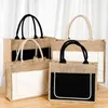 Storage Bags Grocery Bag With Side Pocket Shopping Handbag Gift Linen Beach