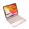 360 Rotation Keyboard Case Wireless Bluetooth 7 Colors LED Backlit Touchpad Flip Stand Cover with Pencil Holder for iPad Pro 12.9