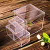 Presentförpackning 4st Sturdy Storage Box Ps Candy Praktisk kompakt Kubform Lid Transparent behållare Multipla funktioner