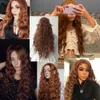 Heta spetspickor Aimeya Lång syntetisk front för svarta kvinnor Sidan del Wavy Hair Brown High Temperatur Fiber Cosplay 221216