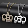 Hip Hop A-Z Custom Letters Ice Pendant Necklace Bling 18K Real Gold Plated Hip Jewelry