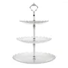 Platen cupcake stand houder plastic dessert 3 gelaagde serveerscherming