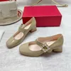 New Mary Jane Ballet Shoes Diamond Goymond Leather أحذية عالية الكعب حجم 34-40
