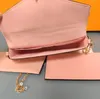 2023 Multi Felicie Pochette Frauen Kette Taschen Brieftasche Messenger Leder Handtaschen Schulter Highs Qualität Blume Geldbörse Umhängetasche