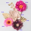 Decorative Flowers DIY Giant Crepe Paper Artificial Flores Artificiale 4PCS 3 Leaves For Wedding & Event Backdrop Baby Nursery Mix