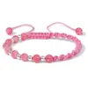 Strand 6mm Angelite Beads Bracciale Calcedonio Angelo Reiki Stone Bracciali intrecciati per donna Uomo Braccialetti fatti a mano in corda intrecciata Gioielli