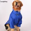 Dog Apparel Waterproof Big Raincoat Reflective Strip Jumpsuit Clothes For Large Dogs Hooded Pet Poncho Golden Retriever Samoyed