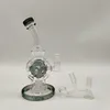 2022 8 Inch Heady Bong Glass Water Pipe Bong Dabber Rig Recycler Pipes Bongs Bllue Round Nest Comb Filter Smoke Pipes 14.4mm Female Joint with Regular Bowl&Banger