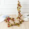 Dekorativa blommor 253 cm Fake Rose Vine Artificial Garland Blomma Silk Peony för bröllopsheminredning Autumn Diy Garden Arch