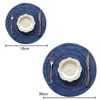 Table Mats 6pcs/set Nordic Round Placemat Ramie Weave Insulation Pad Kitchen Accessories Decor Non-Slip Heat Resistant