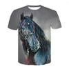 T-shirt da uomo 2022 Cartoon Horse Print T-shirt da uomo Summer Wild a maniche corte Harajuku Graphic Casual Funny