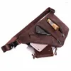 Waist Bags Men Genuine Leather Chest For Pack Short Trip Shoulder Single Fashion Crossbody Bolsa