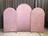 Party Decoration Arched Stand Frame Fabric Backdrop Custom Color Wedding Baby Shower Po Wall Sparkling Shining Rose Gold