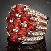 Wedding ringen merk trendy unieke roségouden kleur echte Oostenrijkse kristallen sieraden valentijnsdag cadeau bague femme