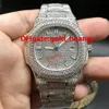 Ny lyx 40mm Diamond Mechanical Man Diamond Watch All Diamond Band Automatisk rostfritt st￥l Herrklockor2992