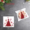 Presentförpackning 100st jul godis cookie väskor glada självhäftande kex mellanmål förpackning väska 2022 navidad år leverans