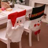 의자 덮개 크리스마스 장식 의자 세트 산타 클로스 눈사람 식당 식탁 접시 테이블 복장 복장 업 홀리데이 공급