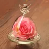 Dekorativa blommor ängel bevarade rosor i glas för alltid evig rosgåva bröllop födelsedag mor valentin dag gåvor för kvinnor