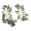Decorative Flowers 2 Pieces Wedding Arch Kit Hanging Floral Arrangement For Holiday Cars Welcome Sign Banquet