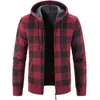 Herentruien 2023 Spring herfst Zip Cardigan herenkap met plaid gedrukte lange mouw trui winter pluche grote casual jas