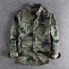 QNPQYX New Men Camouflage Cargo Shirts Durable Outdoor Hiking Sport Daily Military Style Casual Youth Pocket Breasted Camicia