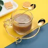 Geschirr-Sets 2 Stück herzförmige Löffel Gabel Edelstahl Kaffee Rühren Kreative Dessert Snack Tee Schaufel Home