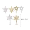 Noel Süslemeleri Ağaç Üst Plastik Altın Soğan Tozu Fantezi Pırıltılı Saçlı Beş Işık Dekorasyon Yıldız Snowflake Anti-Skid ve N0G6