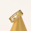 Nuovi anelli di design di stile Nail Women Diamond Lettera 18k placcato oro rame dito anello di amore regolabile per le donne di lusso Party Wedd243S