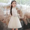 Girl Dresses Flower Dress A-Line Organza Pageant voor meisjes knielengte met lange mouwen