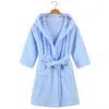 Women's Sleepwear Cotton Toweling Terry Robe Kids Cartoon Boy&Girls Hooded Winter Warm Bathrobe Soft Sleeprobe Casual Homewear