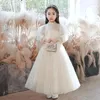 Girl Dresses Flower Dress A-Line Organza Pageant voor meisjes knielengte met lange mouwen