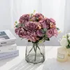 Decorative Flowers Artificial Peony Hydrangea Silk Roses Diy Christmas Crafts Wreath Decoration 2022 Year Home Garden Wedding Party Fake