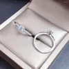 Anelli a grappolo Anello con diamante Moissan in argento 925 con otto cuori e frecce, essenziale per il matrimonio